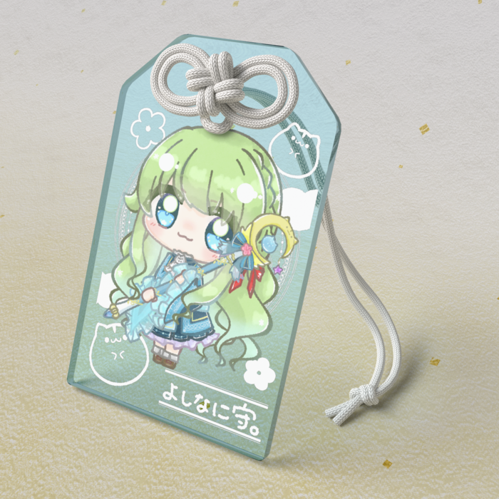 ③風露ふうろ。アクリルお守り/ライトブルー（50 × 80mm）