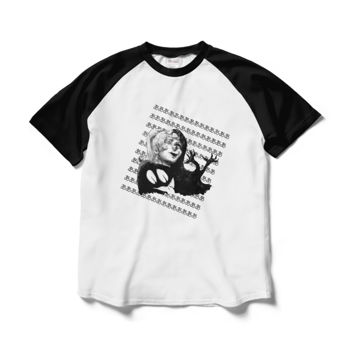 ラグランTシャツ - L - ホワイト×ブラック