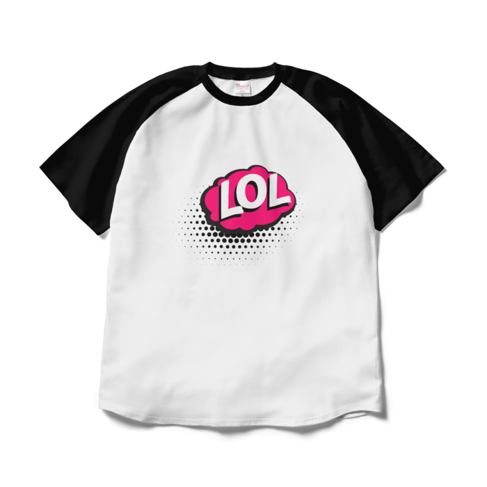 ラグランTシャツ - XL - ホワイト×ブラック