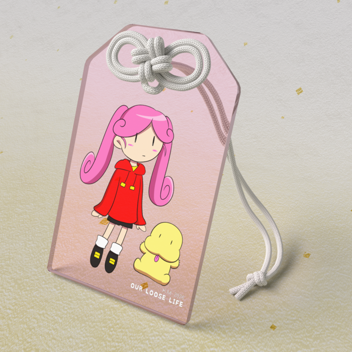 ミーコ&タン/アクリルお守り - 50 × 80mm