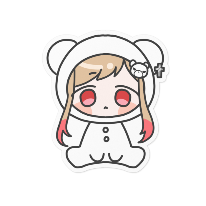 ステッカー(白くま) - 100 x 100 (mm)