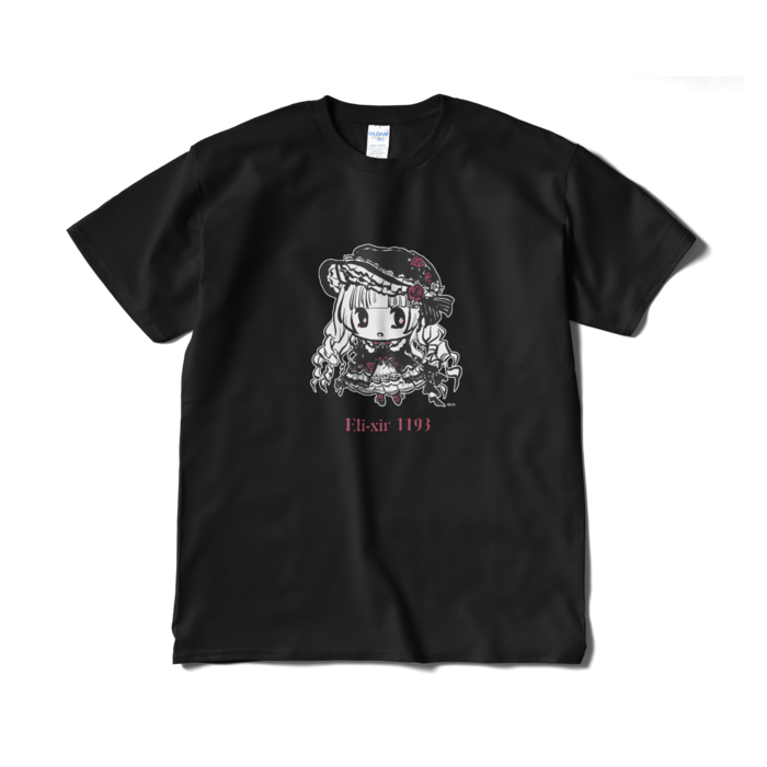 ミニコニ ゴスロリ衣装T-shirt（ブラック）-XL