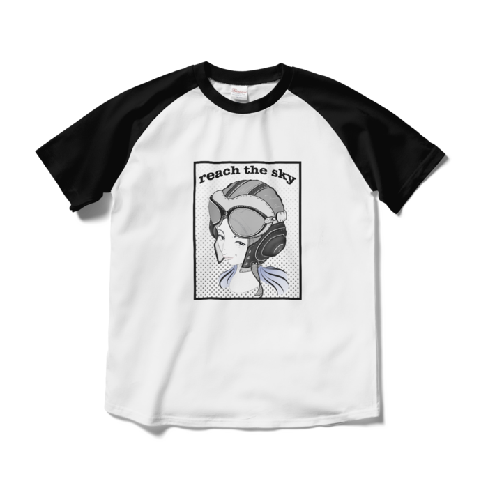 ラグランTシャツ - M - ホワイト×ブラック