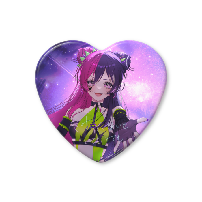 ハート缶バッジ - 57 × 52.5mm