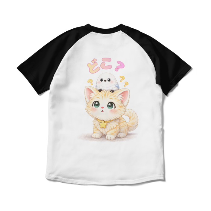 ラグランTシャツ - M - ホワイト×ブラック