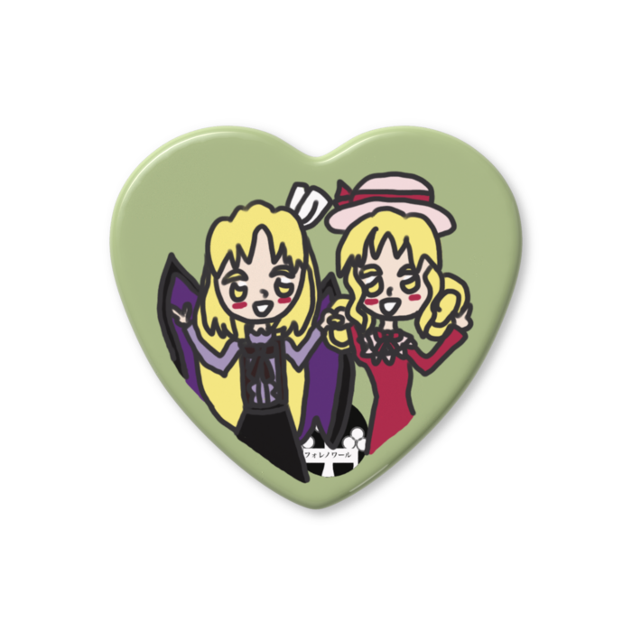 くるみ&エリー_ハート缶バッジ