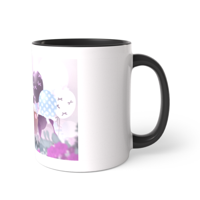 ツートンカラーマグカップ - 直径 8.2cm / 高さ 9.5cm 黒