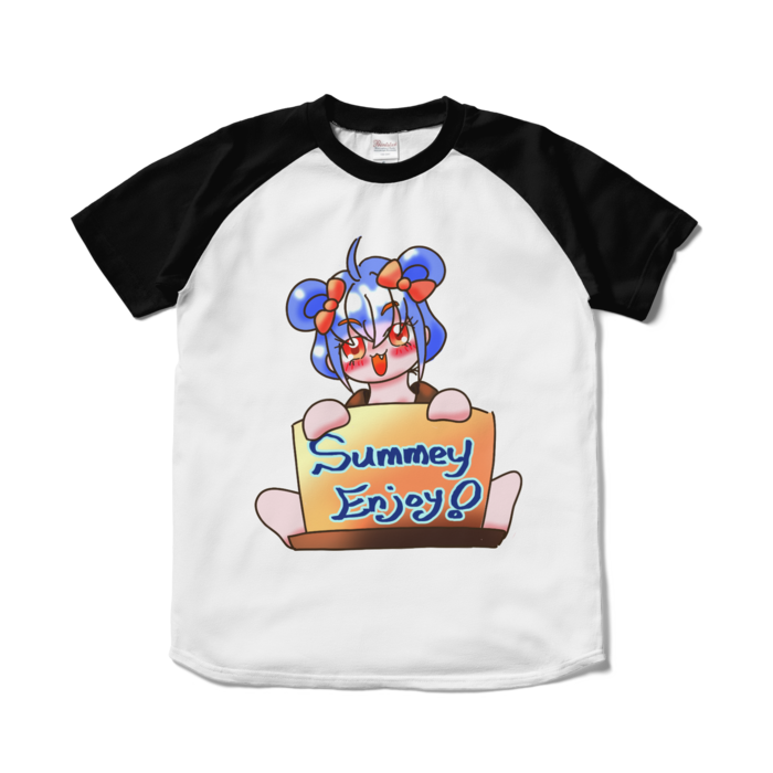 ラグランTシャツ - S - ホワイト×ブラック
