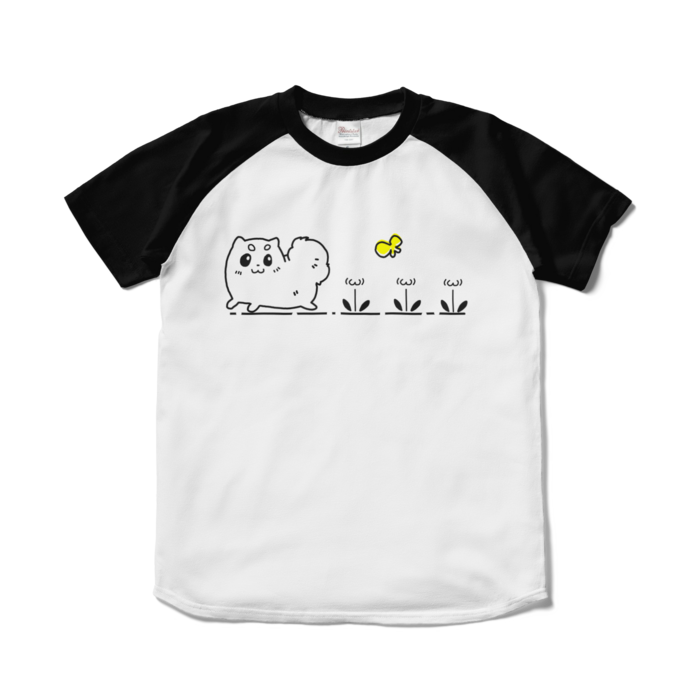 ラグランTシャツ - S - ホワイト×ブラック