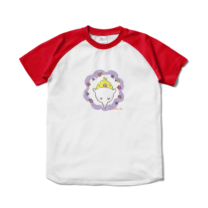 ラグランTシャツ - S - ホワイト×レッド(1)