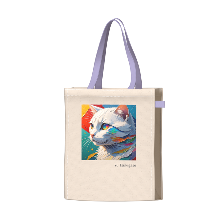ツートンカラーバッグ - パープル - W34 × H41 × D14cm