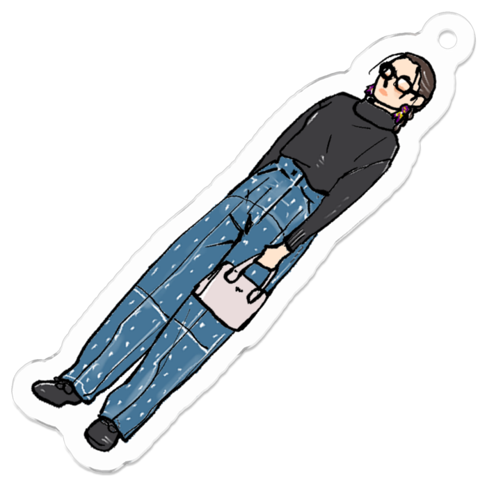 アクリルキーホルダー (デニム×ニット)