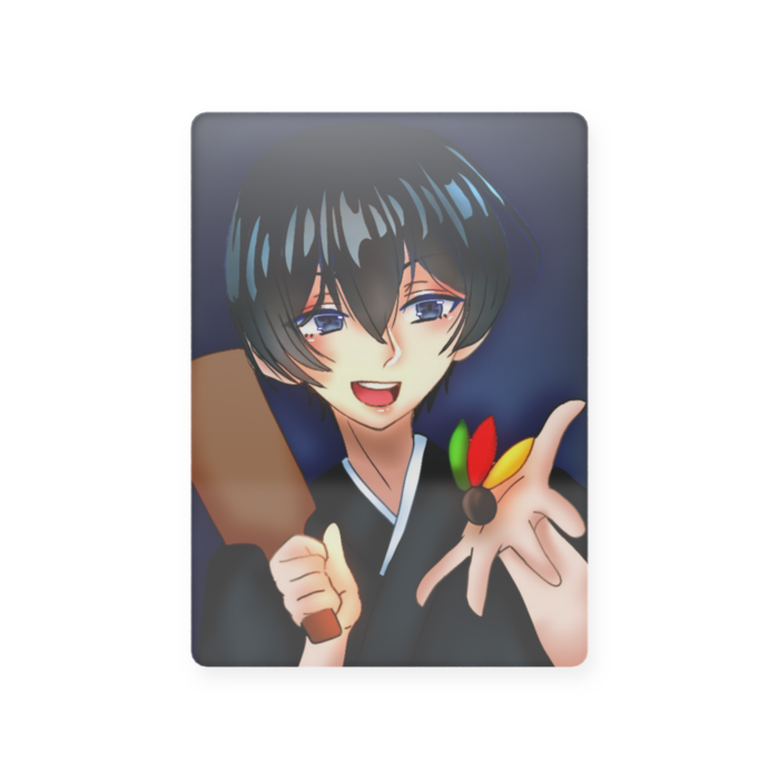 羽子板持ってる少年