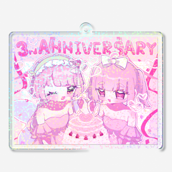 ホログラムアクリルキーホルダー - 70 × 70mm