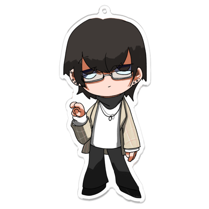 お私服アクリルキーホルダー - 100 x 100 (mm)