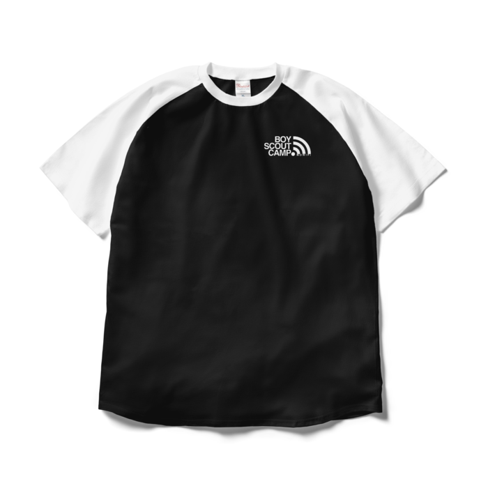 ラグランTシャツ - XL - ブラック×ホワイト
