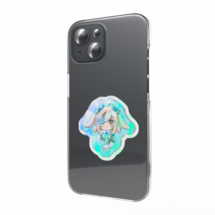 ホログラムスマホステッカー 【青】- 縦