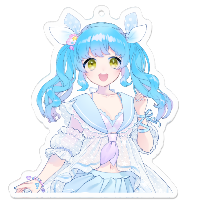 夏アクリルキーホルダー - 70 x 70 (mm)