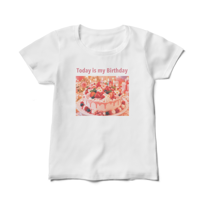レディースTシャツ - M - 白- ピンク文字