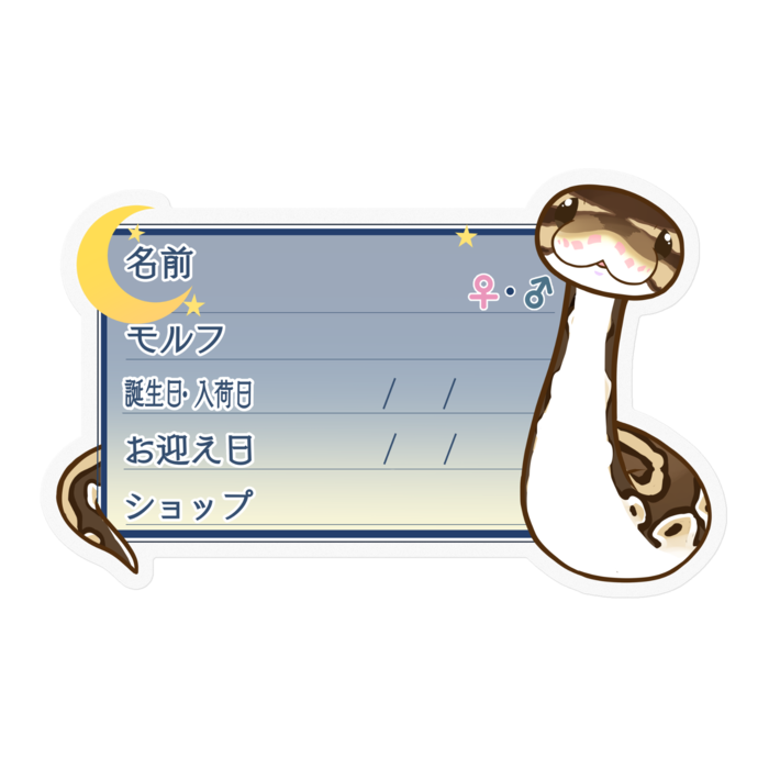 【🐍お名前ステッカー】ボールパイソン(ノーマル) ‐夜