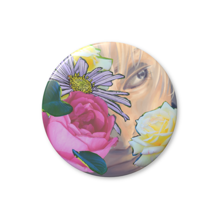 缶バッジ44mm(花コラージュ大)