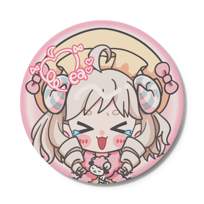 コースター／円形／ピンク／ばくわら