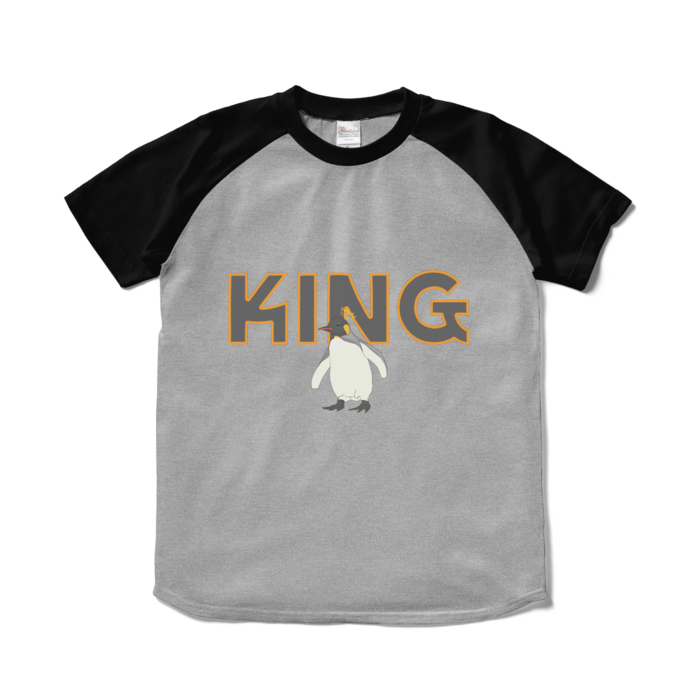 ラグランTシャツ - S - 杢グレー×ブラック