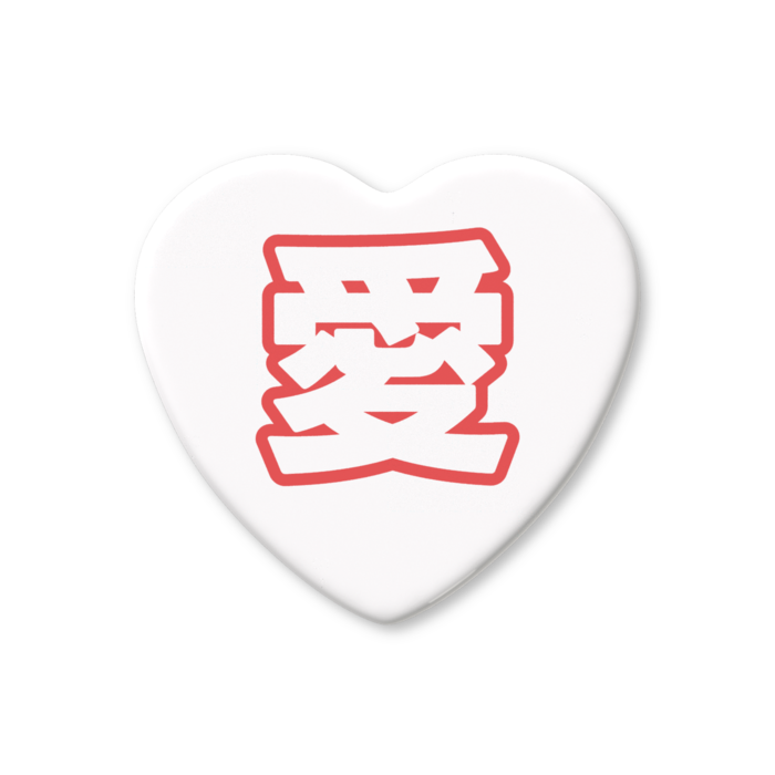 ハート缶バッジ - 57 × 52.5mm