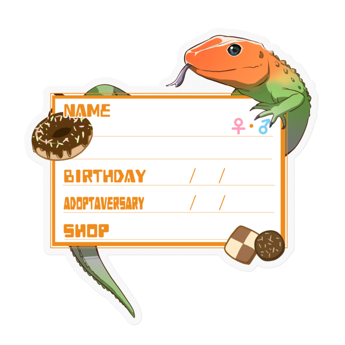 【🦎お名前ステッカー】カイマントカゲ-お菓子(英語)