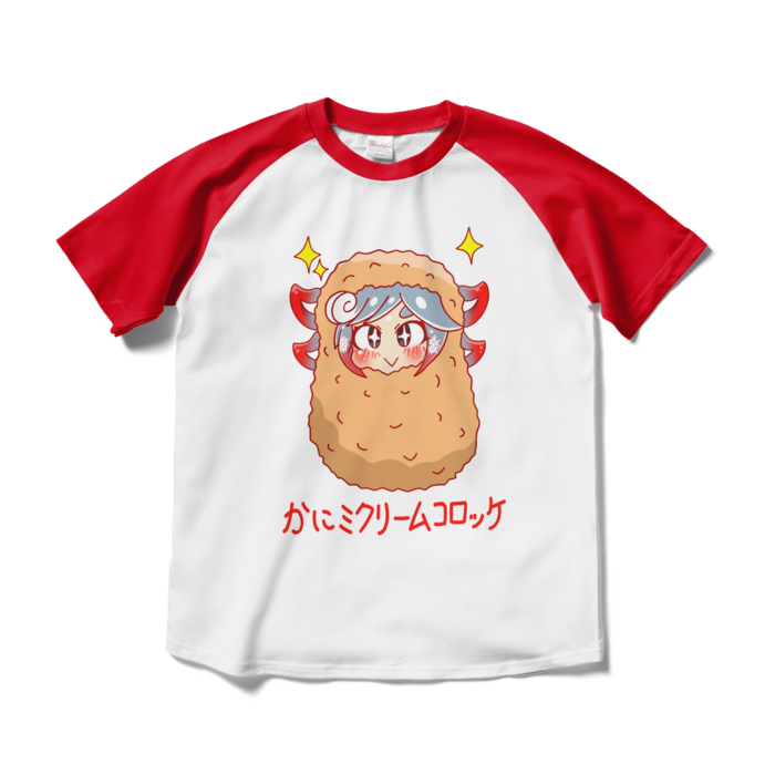 ラグランTシャツ - M - ホワイト×レッド