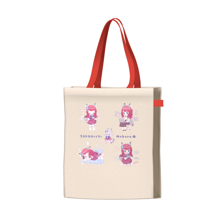 ツートンカラーバッグ - レッド - W34 × H41 × D14cm