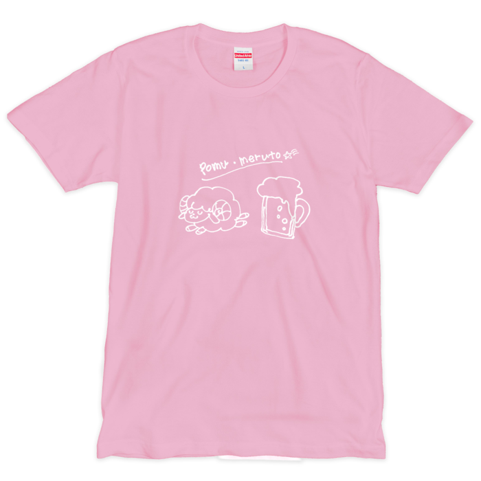 Tシャツ（シルクスクリーン印刷） Lピンク