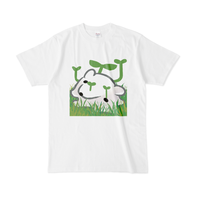 手遅れ_くまぷTシャツ - L - 白