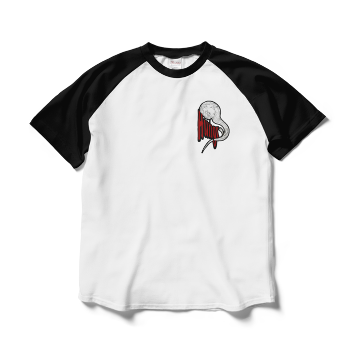 ラグランTシャツ - L - ホワイト×ブラック