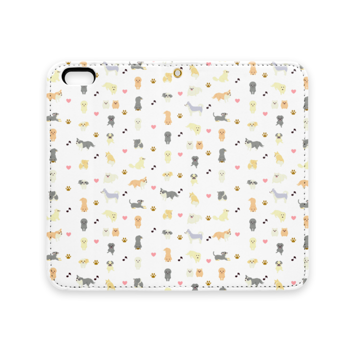 手帳型iPhoneケース iPhone 6 / 6s ベルトなし+穴あり 白