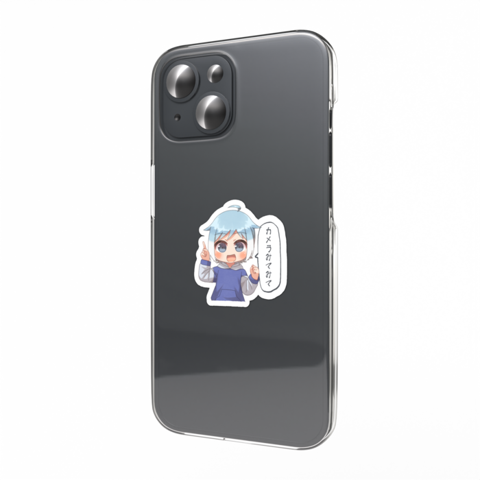 きんじょのみかりカメラに指差しスマホステッカー（青空Aタイプ）
