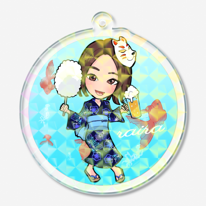 ホログラムアクリルキーホルダー - 50 × 50mm