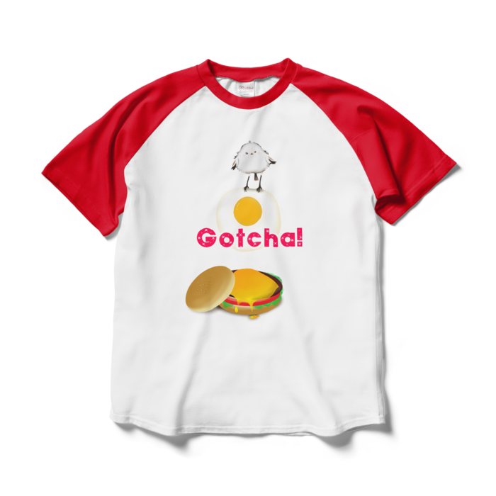ラグランTシャツ - L - ホワイト×レッド