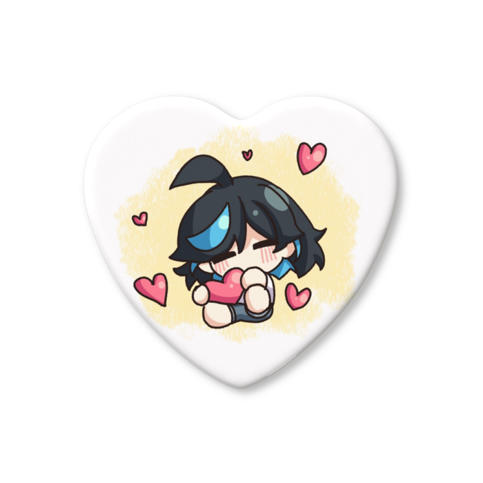 ハート缶バッジ - 57 × 52.5mm