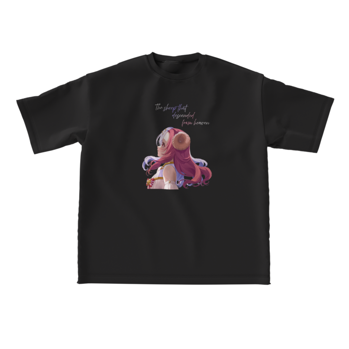 ビッグシルエットTシャツ - L - 正面　ブラック