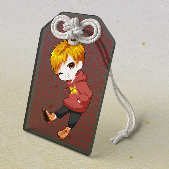 アクリルお守り - 黒