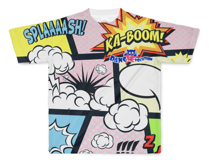 アメコミ風Ｔシャツ  ピンク - L - 両面印刷