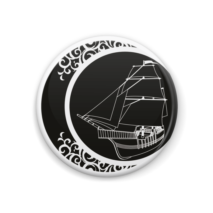 旧ショップロゴ缶バッジ(Black) - 44mm