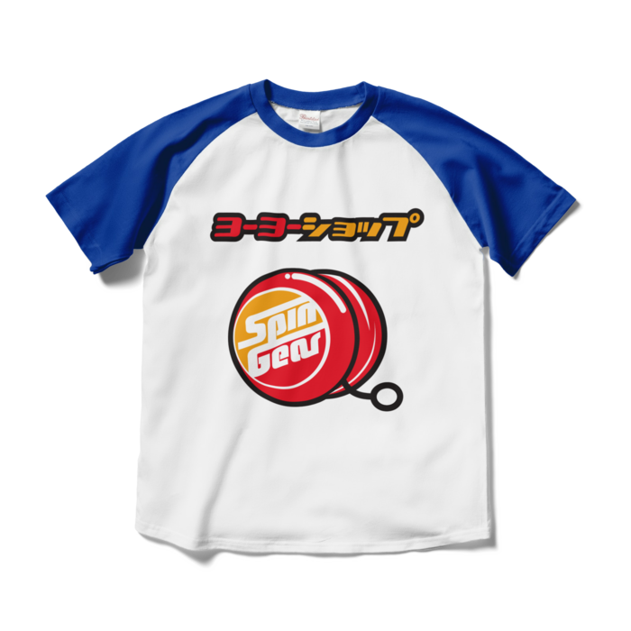 ラグランTシャツ - M - ホワイト×ロイヤルブルー