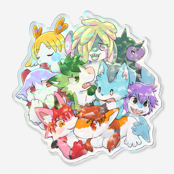 ホログラムアクリルキーホルダー - 100 × 100mm