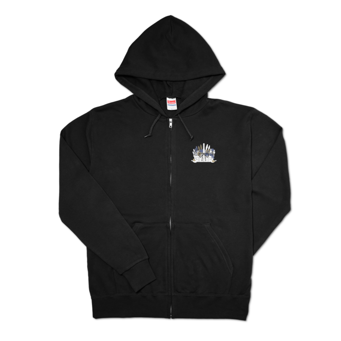 ジップパーカーA　黒色　L