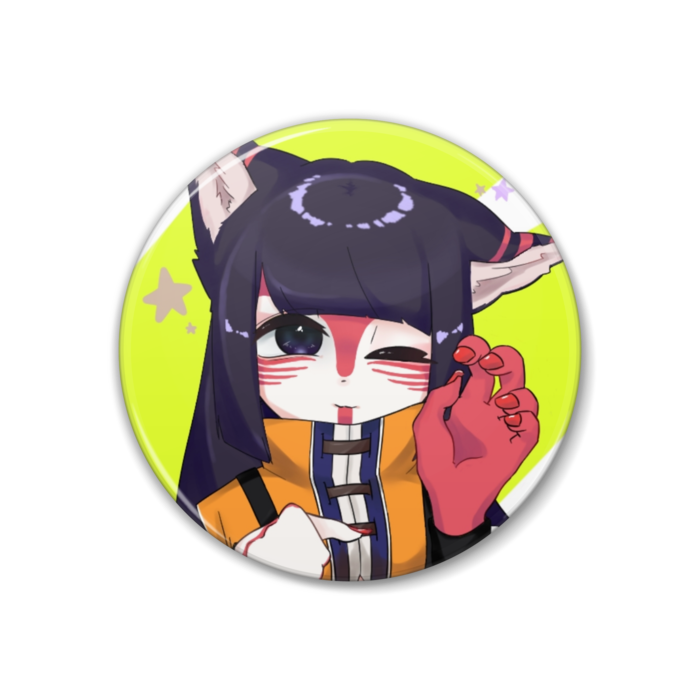 ケモ耳麗子缶バッジ 手々柄雑貨店 Booth