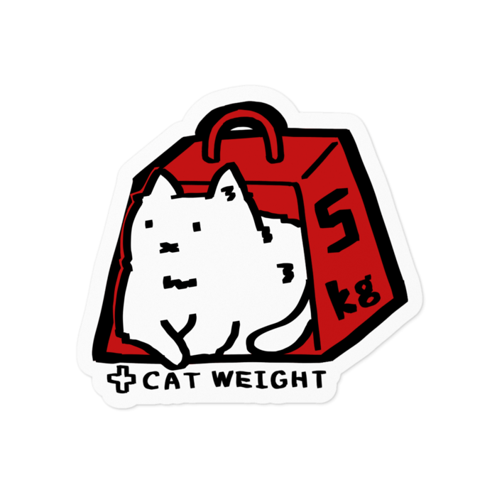5kgねこステッカー - 100 x 100 (mm)(2)