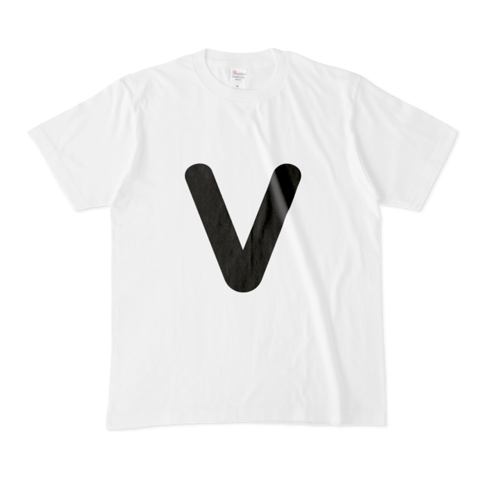 「V」(大文字)Tシャツ - M - 白