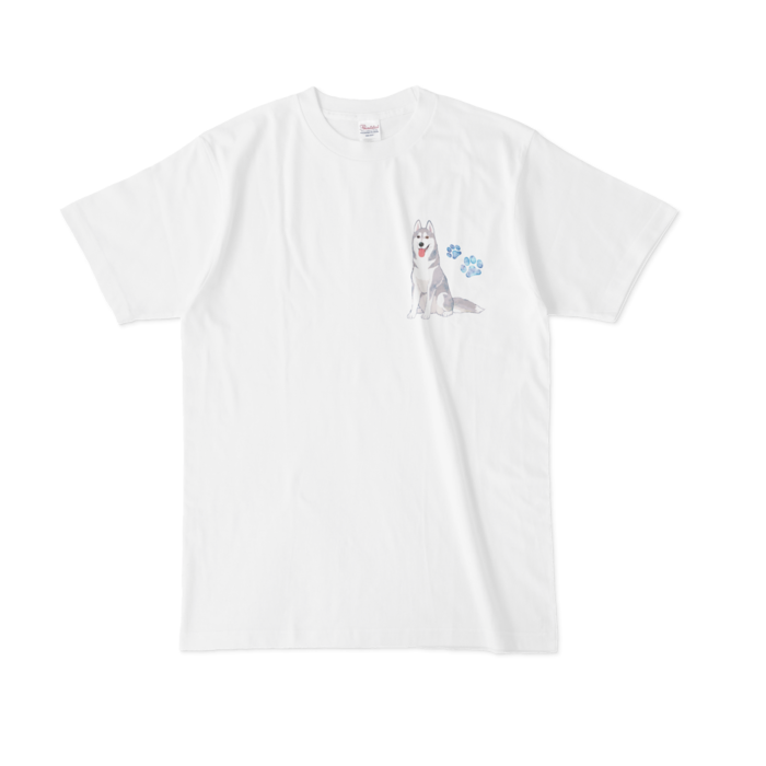 Tシャツ - L - 銀×白